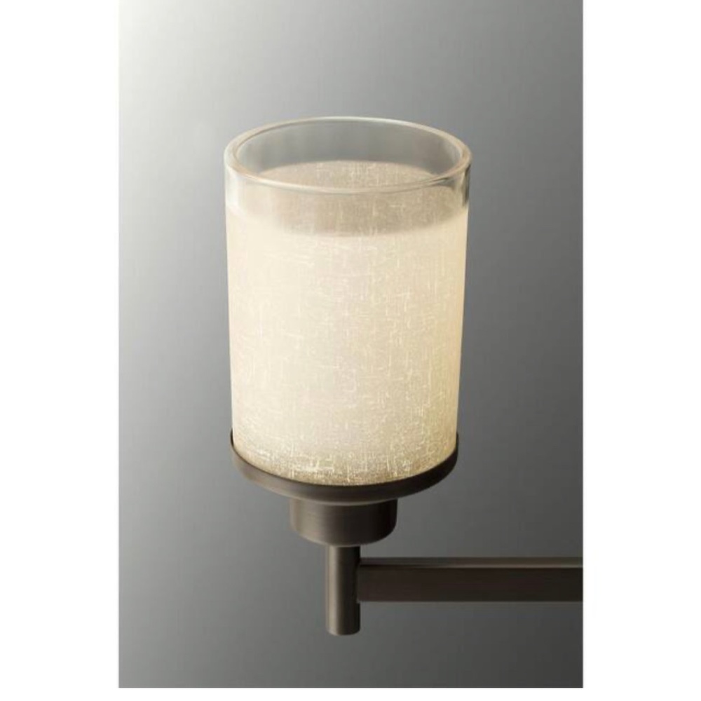 Alexa Collection Chandelier with Etched Umber Linen Finished Glass - NWT - Picture 2 of 7